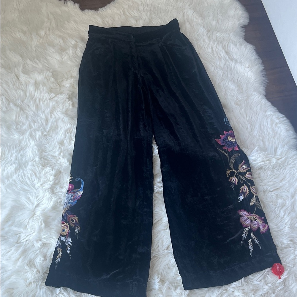 New Johnny Was Black Steffania Wide Leg Pleat Pants size S - Picture 9 of 16